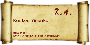 Kustos Aranka névjegykártya
