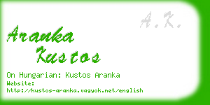 aranka kustos business card